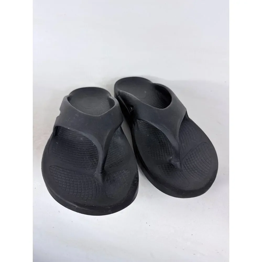 OOFOS OOriginal Recovery Thong Sandals Men's 9 Black Rubber Flip-Flops Casual